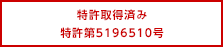 特許取得済み
特許第5196510号